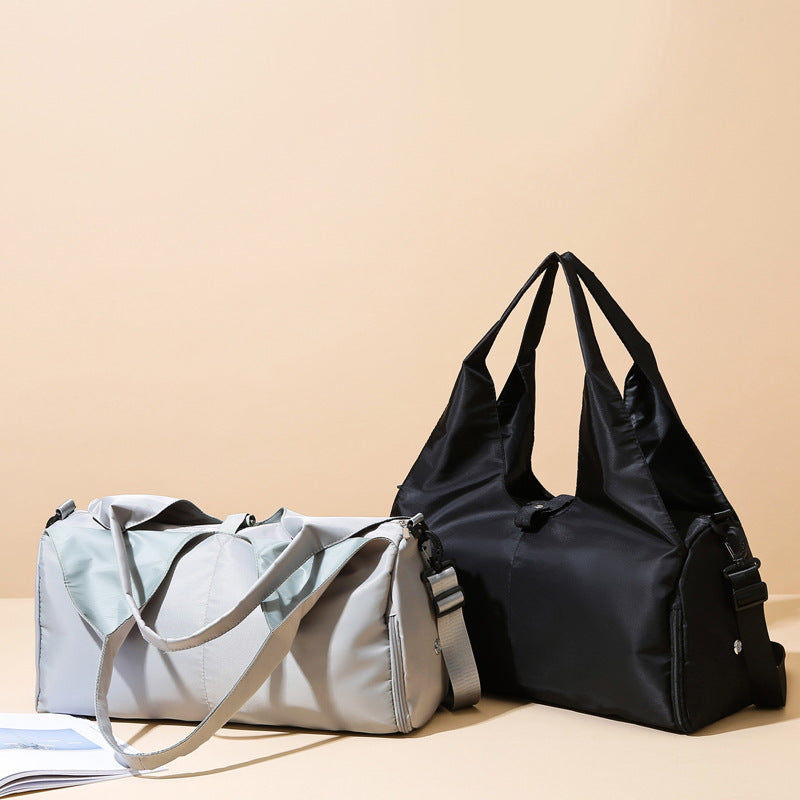 Grey Stylish Women's Travel Bag - Large-Capacity Fitness & Yoga Bag with Separate Shoe Compartment