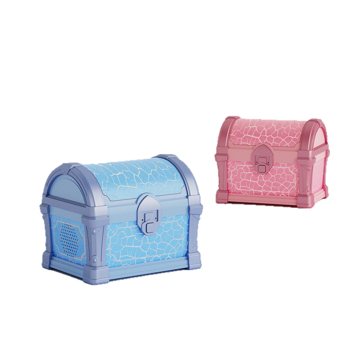 Treasure Chest Projection Lamp with Bluetooth Speaker and Mood Light, Blue