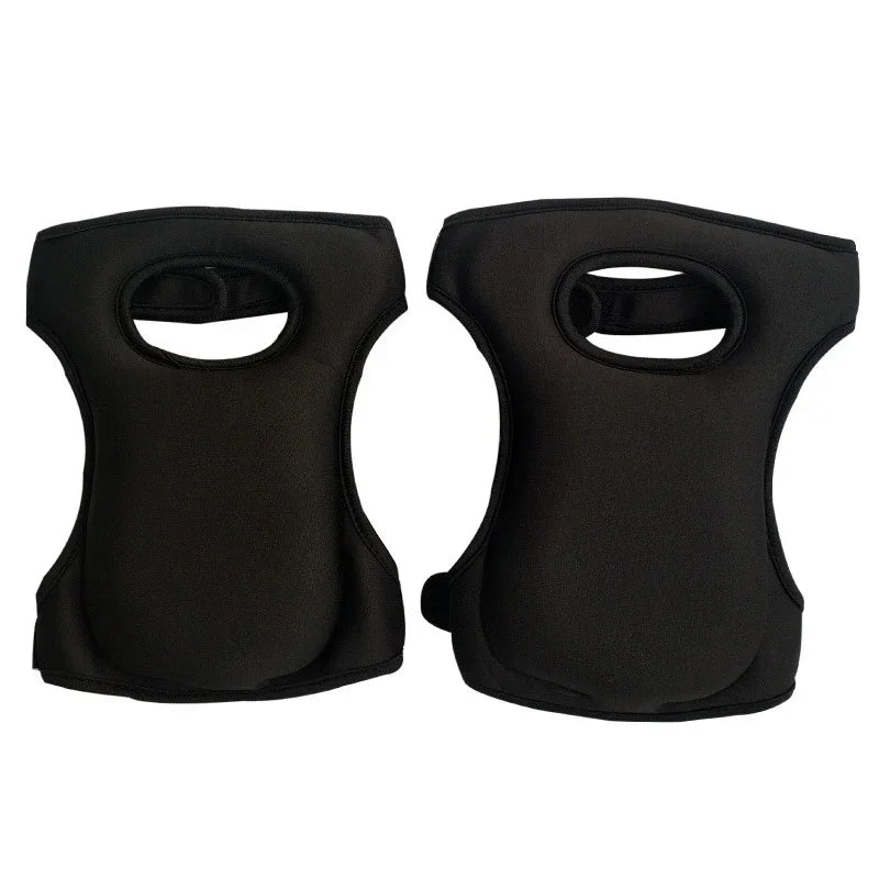 Professional Neoprene Garden Knee Pads - Adjustable Elastic Cushioned Protection for Gardening, Flooring, Housework and Outdoor Landscaping - Black 2 Pairs