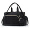 Black Large Quilted Diaper Bag Tote - Multi-functional Travel Baby Bag with Changing Pad and Pacifier Pouch - Stylish Hospital Bag for Labor and Delivery
