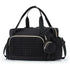 Black Large Quilted Diaper Bag Tote - Multi-functional Travel Baby Bag with Changing Pad and Pacifier Pouch - Stylish Hospital Bag for Labor and Delivery