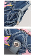 Trendy Denim Crescent Bag - Distressed Star Punk Style Crossbody Handbag - Chic Small Hobo Bag for Women - Spicy Girl Streetwear Aesthetic