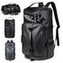 Black Large Capacity Men's Travel Backpack with Shoe Compartment - Water-Resistant Coated Fabric Business Weekender Bag - Casual Duffel Backpack with Dry-Wet Separation for Gym, Hiking, and 14-Inch Laptop