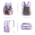 Heavy Duty Clear Transparent Backpack with Purple - Large Capacity PVC Bookbag for School, Stadium, and Gym - Fits 16-Inch Laptop, Binders and A4 Books