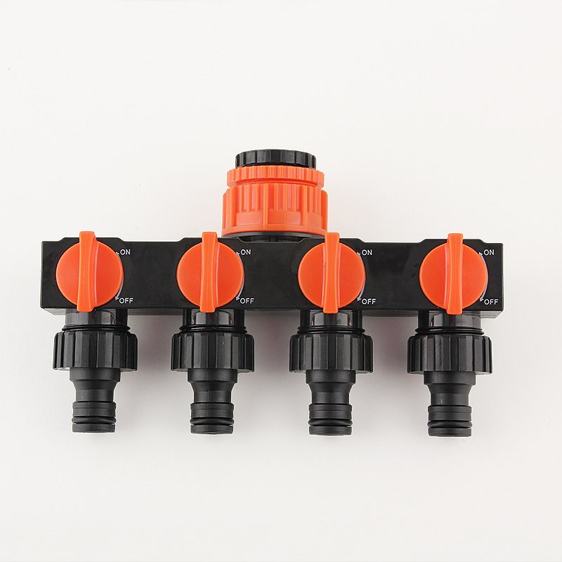 2pcs Yellow 4-Way Garden Hose Splitter - Multi-Outlet Tap Manifold with Individual Control Valves - Universal Fit for 1/2 inch 3/4 inch and 1 inch Taps - Durable ABS Irrigation Water Distributor