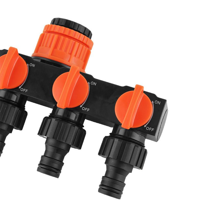 2pcs Blue 4-Way Garden Hose Splitter - Multi-Outlet Tap Manifold with Individual Control Valves - Universal Fit for 1/2 inch 3/4 inch and 1 inch Taps - Durable ABS Irrigation Water Distributor