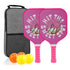 【RT-015】Fiberglass Pickleball Paddle Set of 2 with 4 Balls and Carry Bag - 185g Single Paddle Weight - Beginner Friendly Starter Kit with Non-Slip Cushion Grip for Adults Kids and Outdoor Family Fun