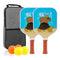 【RT-011】 Fiberglass Pickleball Paddle Set of 2 with 4 Balls and Carry Bag - 185g Single Paddle Weight - Beginner Friendly Starter Kit with Non-Slip Cushion Grip for Adults Kids and Outdoor Family Fun