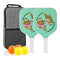 【RT-008】Fiberglass Pickleball Paddle Set of 2 with 4 Balls and Carry Bag - 185g Single Paddle Weight - Beginner Friendly Starter Kit with Non-Slip Cushion Grip for  Outdoor Family Fun