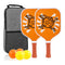 【RT-010】Fiberglass Pickleball Paddle Set of 2 with 4 Balls and Carry Bag - 185g Single Paddle Weight - Beginner Friendly Starter Kit with Non-Slip Cushion Grip for Adults Kids and Outdoor Family Fun