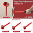 4 in 1 Door Hinge Adjustment Wrench Set - Heavy Duty Hinge Bender Tool with 14, 19, 23 and 25 mm Heads, Comfort Grip and Storage Pouch for Door Alignment