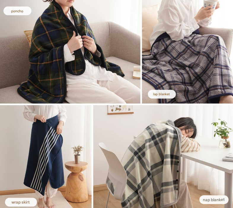 Tabula Rasa 100x140cm Wearable Fleece Blanket - Soft, Warm & Anti-Pilling, Stylish Plaid Design