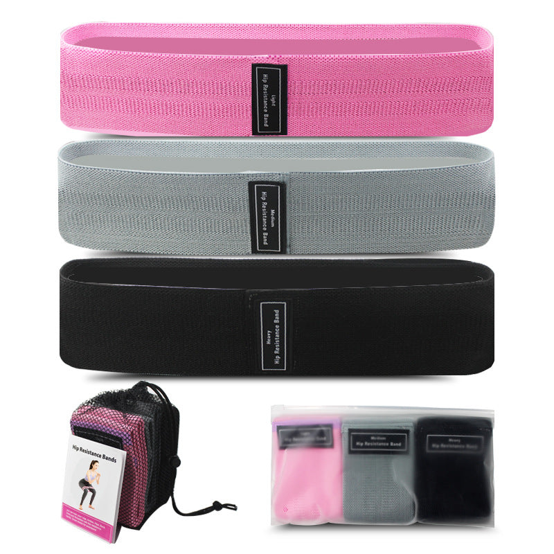 Pink-Grey-Black Fabric Resistance Bands Set - 3 Levels Non-Slip Hip Bands for Strength Training