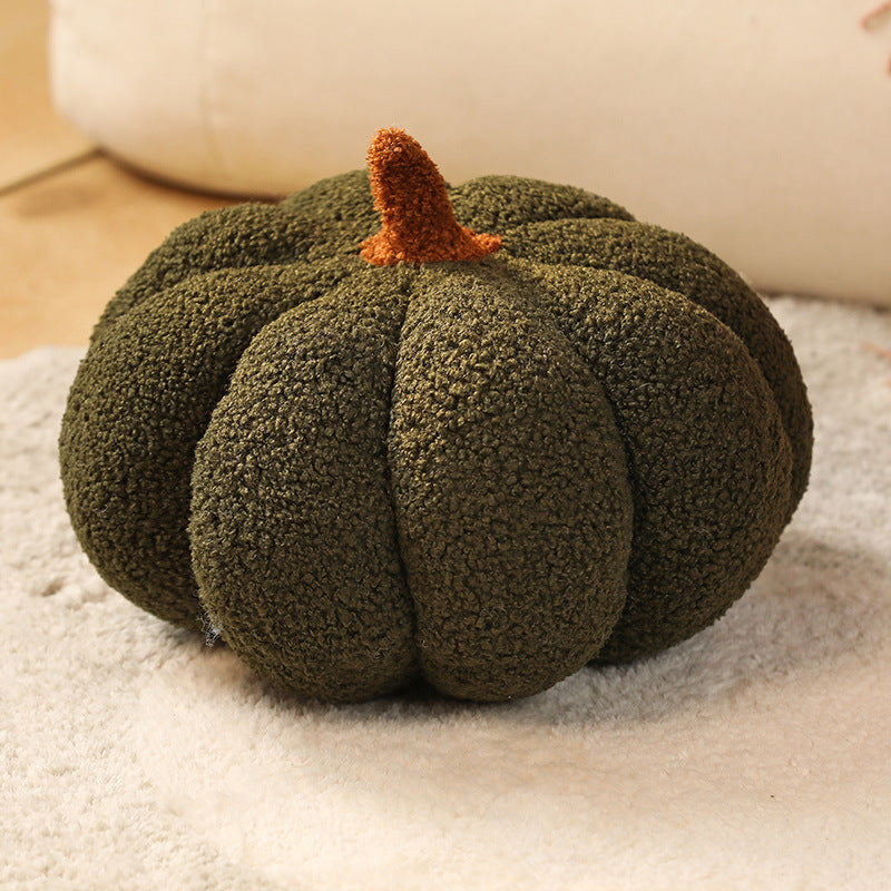 Dark Green 2-PCS 30cm Creative Plush Pumpkin Pillow for Sofa, Window Seat & Living Room Decoration