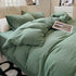 Green-blue Solid Color Solid Color Solid Color 1.5m Bed Fitted Sheet Set with 200x230cm Duvet Cover - 4-Piece Bedding Set