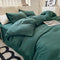 Turquoise Green Solid Color Solid Color Solid Color 1.5m Bed Fitted Sheet Set with 200x230cm Duvet Cover - 4-Piece Bedding Set
