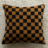 Yellow Checkered 45x45cm Decorative Zebra-Pattern Pillow Cover with Non-Woven Insert