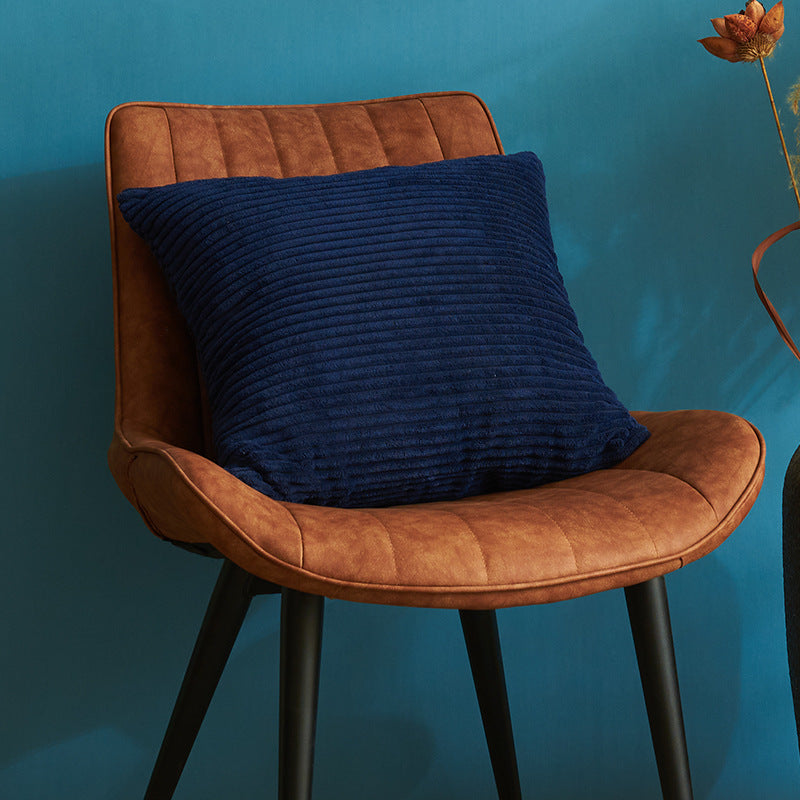 Navy Blue Set of 4 Corduroy Pillow Covers - Solid Color Minimalist Throw Cushion Covers - 45x45cm Pillow Inserts are NOT Included