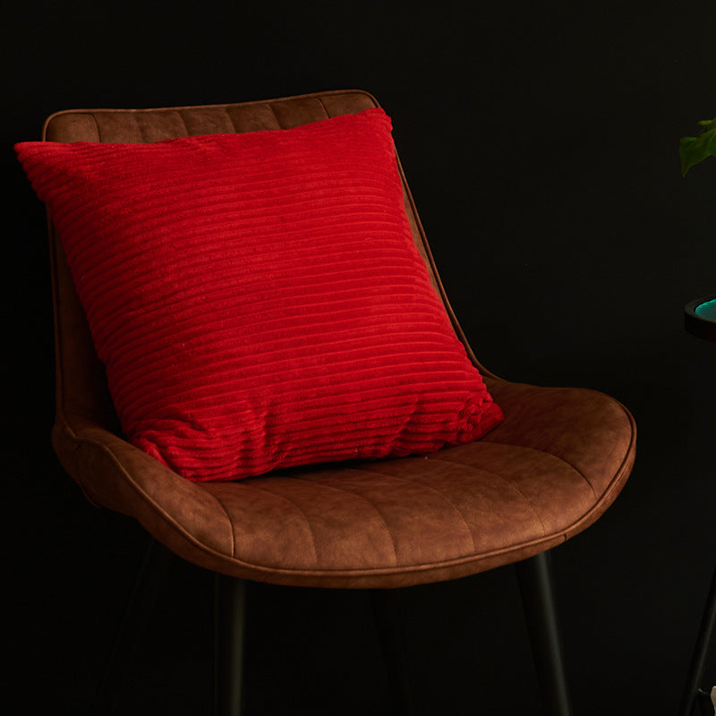 Red Set of 4 Corduroy Pillow Covers - Solid Color Minimalist Throw Cushion Covers - 45x45cm Pillow Inserts are NOT Included