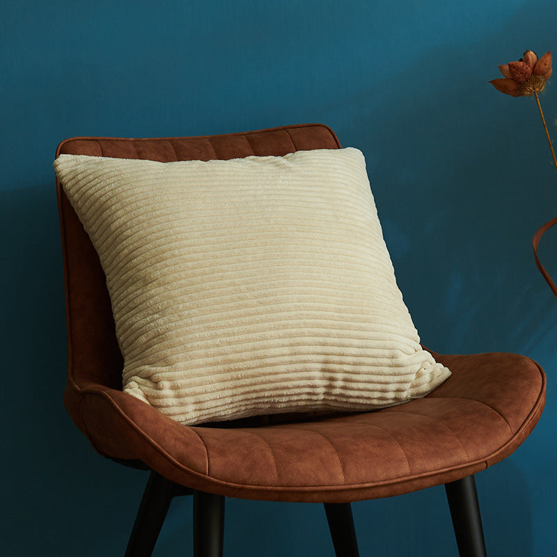 Milky White Set of 4 Corduroy Pillow Covers - Solid Color Minimalist Throw Cushion Covers - 45x45cm Pillow Inserts are NOT Included