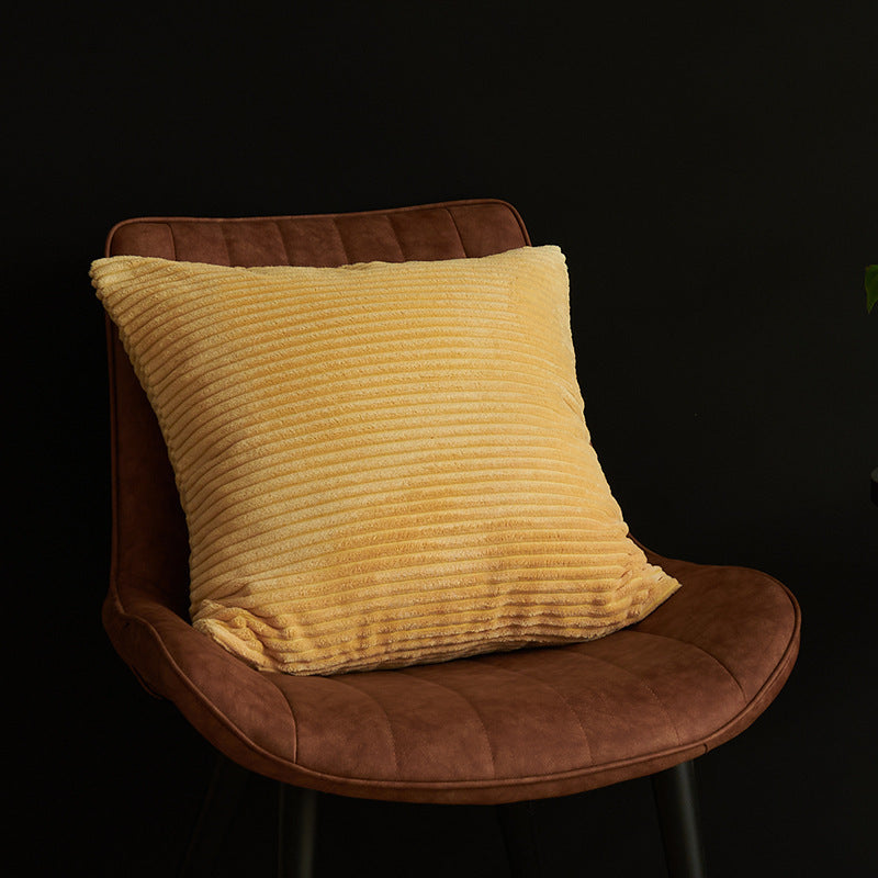 Bright Yellow Set of 4 Corduroy Pillow Covers - Solid Color Minimalist Throw Cushion Covers - 45x45cm Pillow Inserts are NOT Included