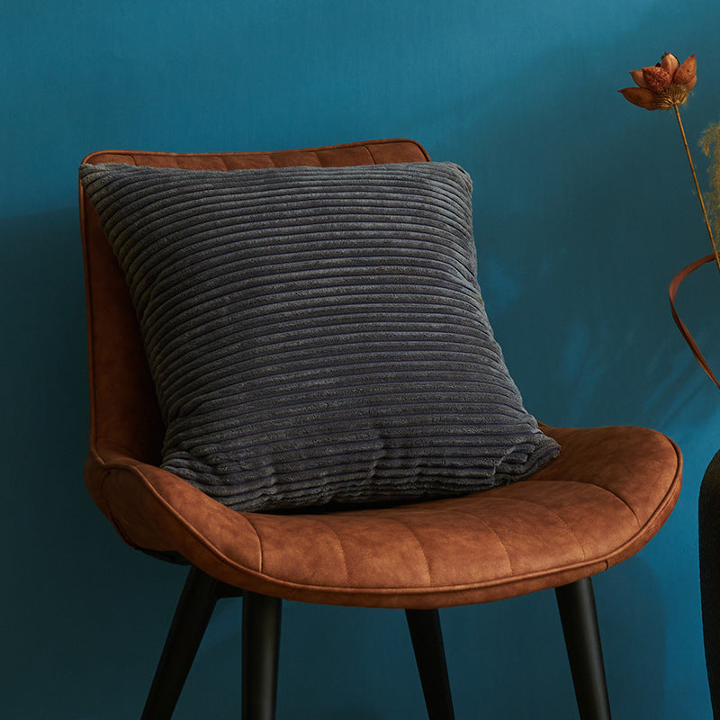 Dark Grey Set of 4 Corduroy Pillow Covers - Solid Color Minimalist Throw Cushion Covers - 45x45cm Pillow Inserts are NOT Included