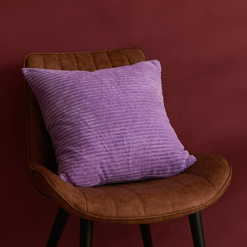 Dark Purple Set of 4 Corduroy Pillow Covers - Solid Color Minimalist Throw Cushion Covers - 45x45cm Pillow Inserts are NOT Included