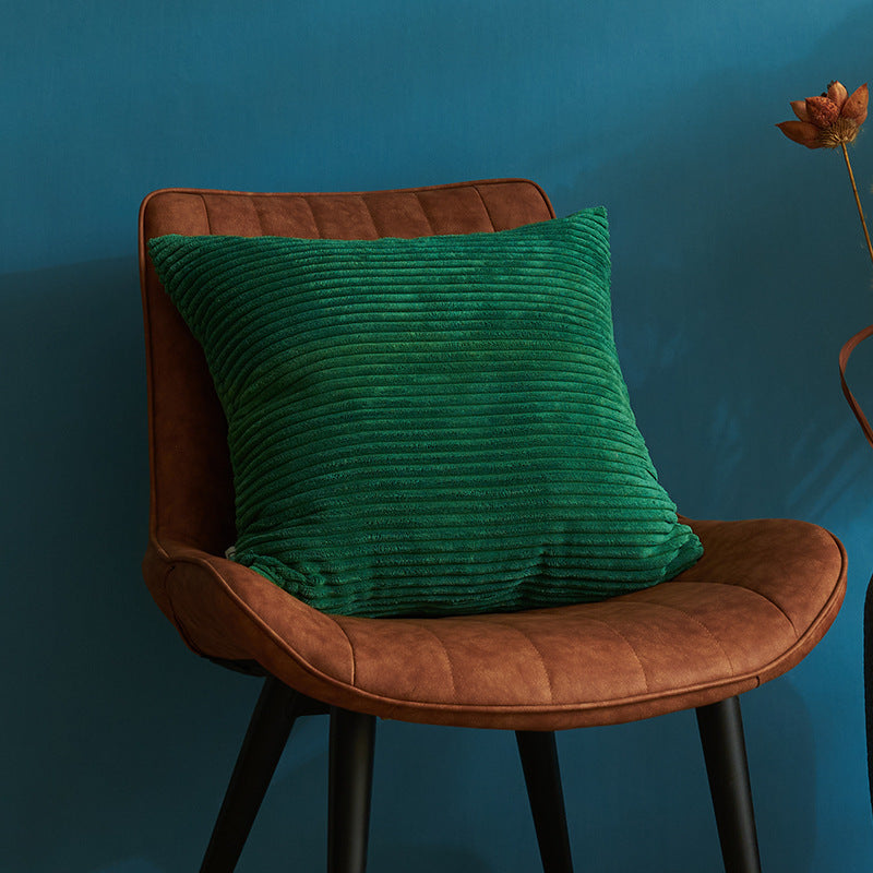 Dark Green Set of 4 Corduroy Pillow Covers - Solid Color Minimalist Throw Cushion Covers - 45x45cm Pillow Inserts are NOT Included