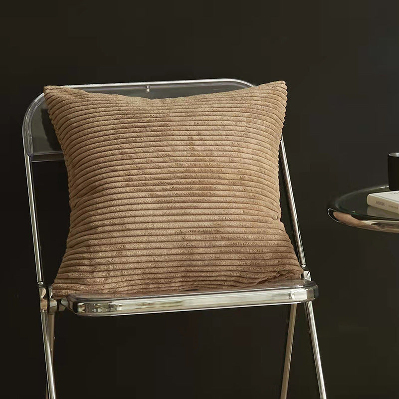 Light Brown Set of 4 Corduroy Pillow Covers - Solid Color Minimalist Throw Cushion Covers - 45x45cm Pillow Inserts are NOT Included