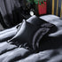 Black 2 PCS Faux Silk Pillow Covers - Cooling Ice Silk Satin Cushion Covers - 45x45cm