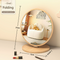 Oval Folding Mirror Tabletop Makeup Mirror - Large Wooden Swivel Vanity Mirror for Desk