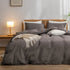 Grey 1.8m Duvet Cover 180*220cm Luxurious Soft Brushed Microfiber 4-Piece Bedding Set - Pure Color Double Bed Duvet Cover with Fitted Sheet