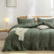Green 1.8m Duvet Cover 180*220cm Luxurious Soft Brushed Microfiber 4-Piece Bedding Set - Pure Color Double Bed Duvet Cover with Fitted Sheet