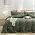 Green 1.8m Duvet Cover 180*220cm Luxurious Soft Brushed Microfiber 4-Piece Bedding Set - Pure Color Double Bed Duvet Cover with Fitted Sheet