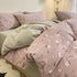 Pink-grey Thick Brushed Cotton 4-Piece Bed Sheet Set 1.5m Bed - Fits 200x230cm Duvet