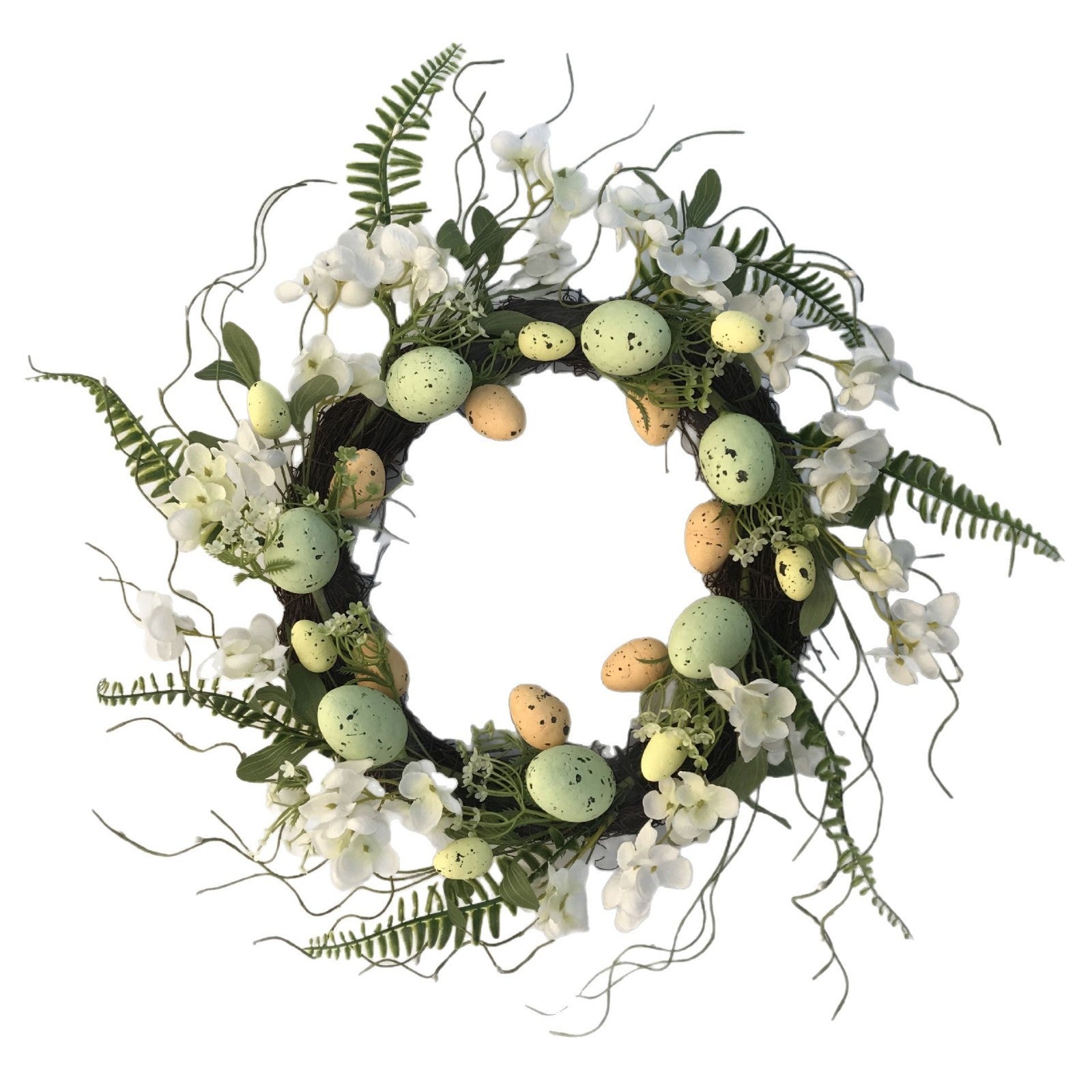 Elegant 45cm Easter Wreath - Vibrant Egg and Floral Design for Festive Door Decor