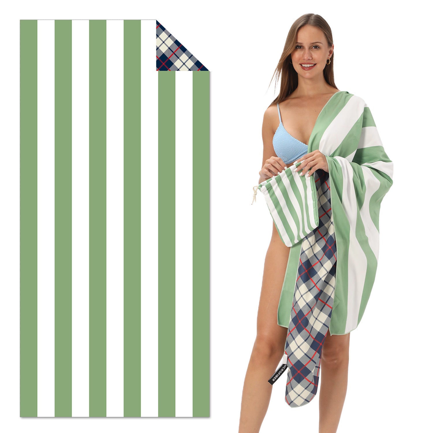 TW14 - Double-Sided Printed Beach Towel - Soft Microfiber - 100x180cm