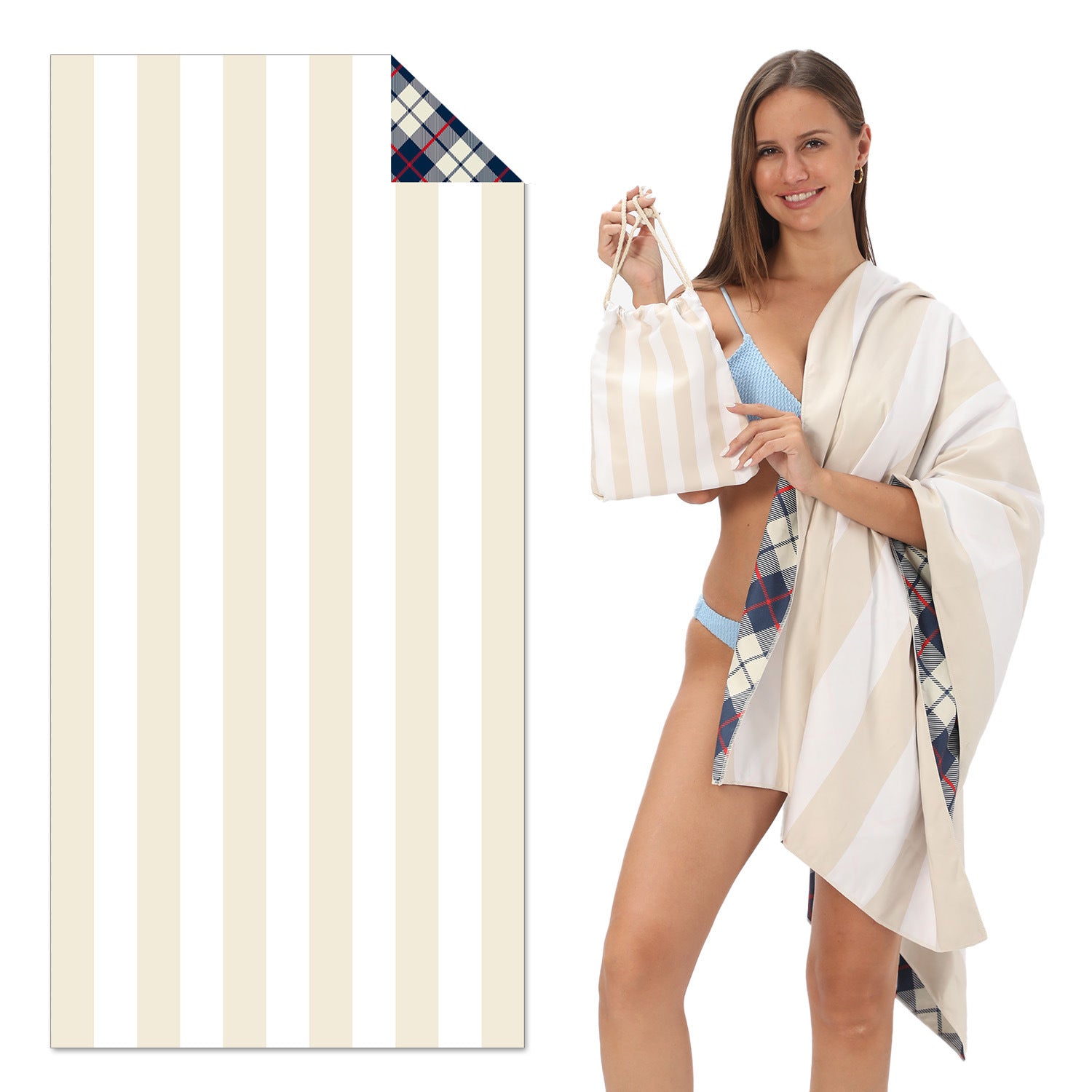 TW15 - Double-Sided Printed Beach Towel - Soft Microfiber - 100x180cm