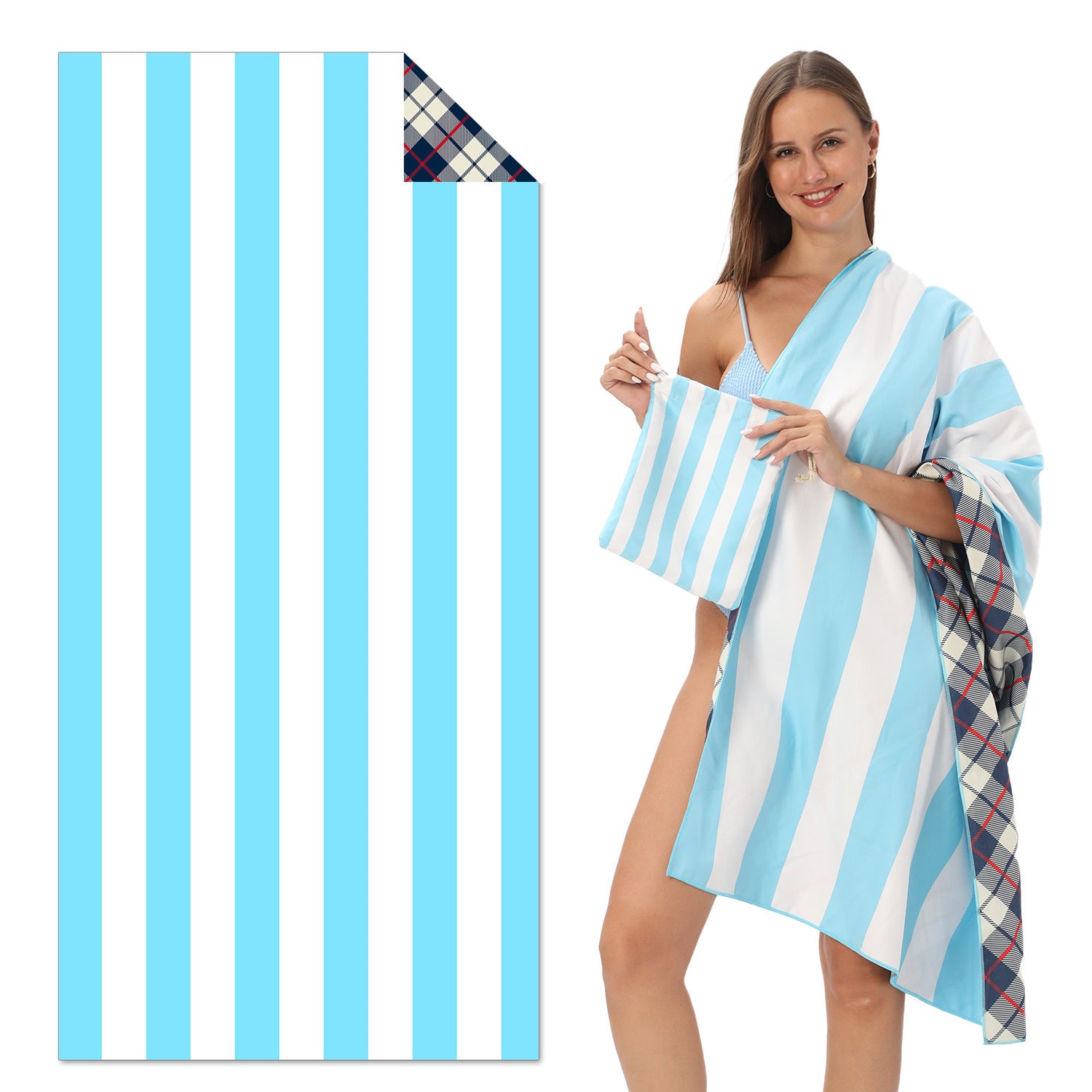 TW18 - Double-Sided Printed Beach Towel - Soft Microfiber - 100x180cm