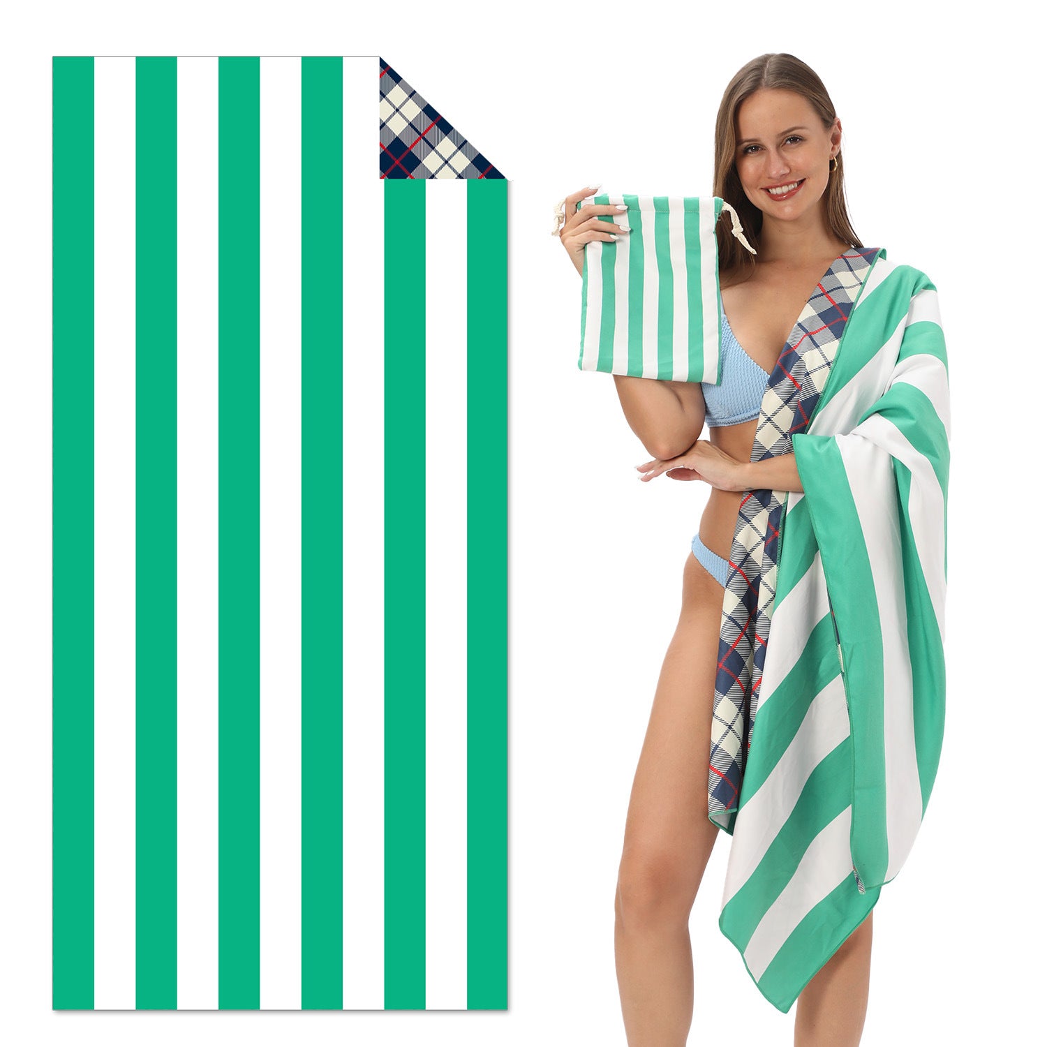 TW19 - Double-Sided Printed Beach Towel - Soft Microfiber - 100x180cm