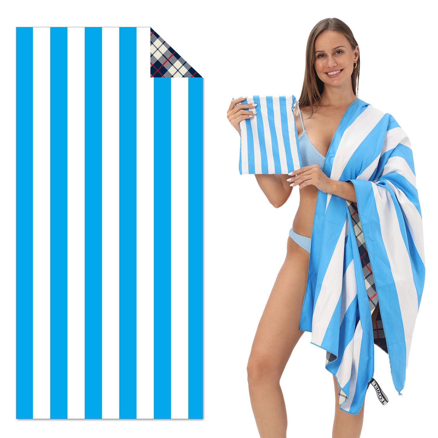 TW20 - Double-Sided Printed Beach Towel - Soft Microfiber - 100x180cm