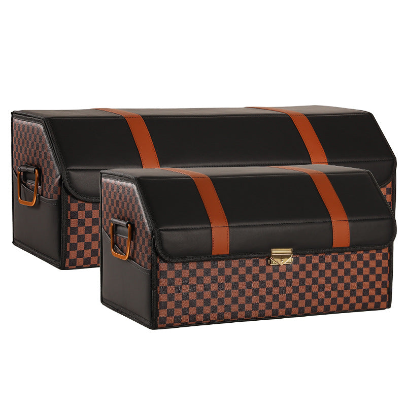 Extra Large Sporty and Stylish Foldable Car Trunk Storage Box - Large Capacity Insertable Rear Organizer