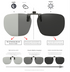 Black-grey 2-Piece Flip-Up Sunglasses Clip-On Set for Glasses - UV-Protective Square Polarized Lenses for Driving