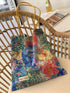 Chic 33x31cm Canvas Tote Bag with Vibrant Floral Design - Casual Shoulder Bag for Everyday Style