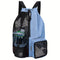 Blue Mesh Drawstring Swim Backpack with Wet Bag - Durable Beach Gym Bag for Wet Gear