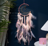 Pink 2 PCS Mystic Moon Dreamcatcher Wind Chime Pendant - Elegant Lunar Design with Soothing Tones