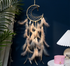 Light Yellow 2 PCS Mystic Moon Dreamcatcher Wind Chime Pendant - Elegant Lunar Design with Soothing Tones