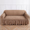 Light Tan Single Sofa Bubble Gauze Sofa Cover with Skirt - Full Elastic Dustproof Single Seater 90-140cm
