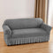 Silver-grey Three-person Sofa Bubble Gauze Sofa Cover with Skirt - Full Elastic Dustproof Three-person Seater 190-230cm