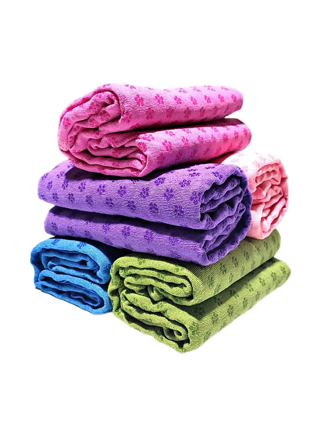 Purple Plum Blossom Yoga Towel Mat - Absorbent, Thick, Non-Slip, Portable Fitness Blanket for Home Use 183*63CM